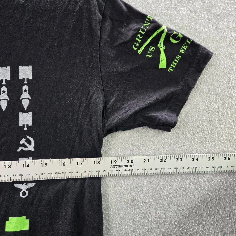 Grunt Style Men‎ Shirt MEDIUM Black Graphic Print Video Game Tee Logo